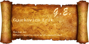 Gyurkovics Erik névjegykártya